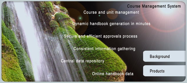 Course Management System, dynamic handbook generation in minutes, secure and efficient approvals process, central data repository, online handbook data